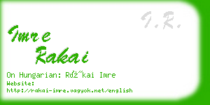 imre rakai business card